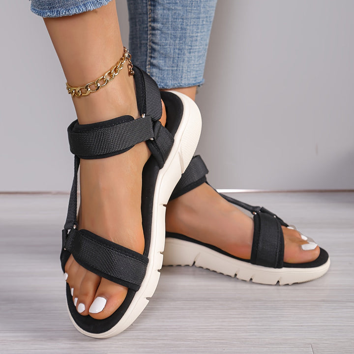 Drune | Damen Sandalen: Farbblock, Rutschfest, Elegant, Leicht, Outdoor, Sommer