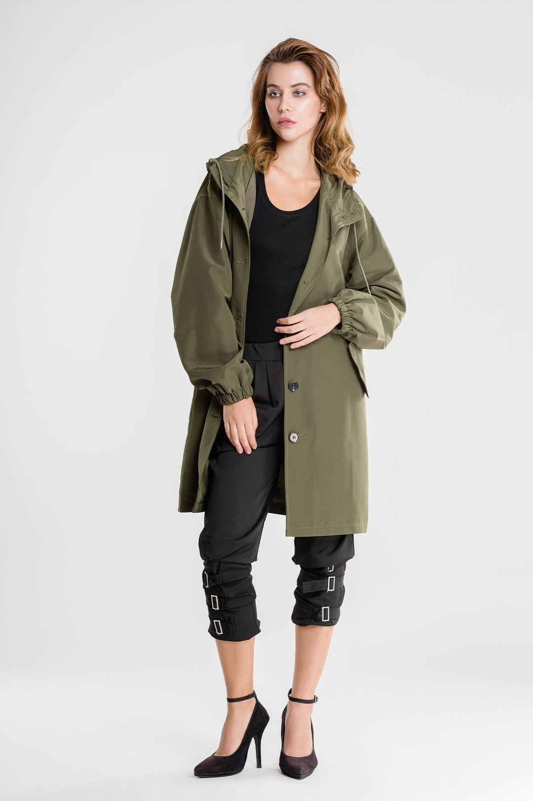 Drune | Lässiger, Großer, Wasserdichter Mantel mit Kapuze und Windschutz für Frauen Perfekt für Herbst und Winter