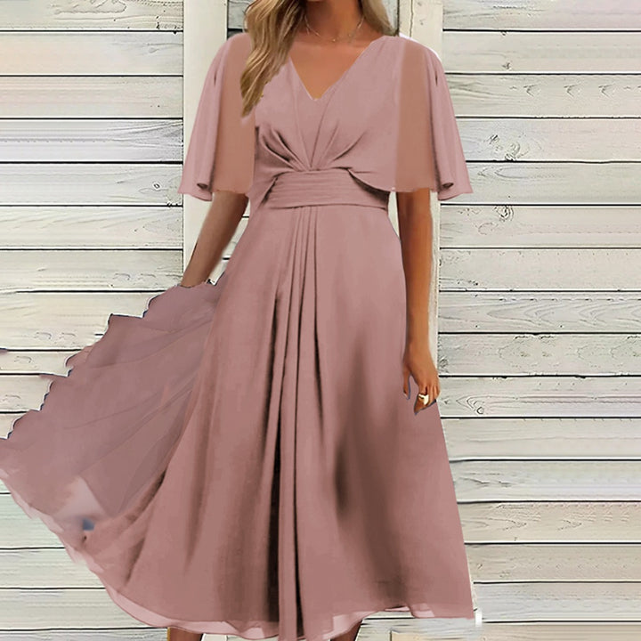 Drune | V-Ausschnitt Taille Swing Kleid