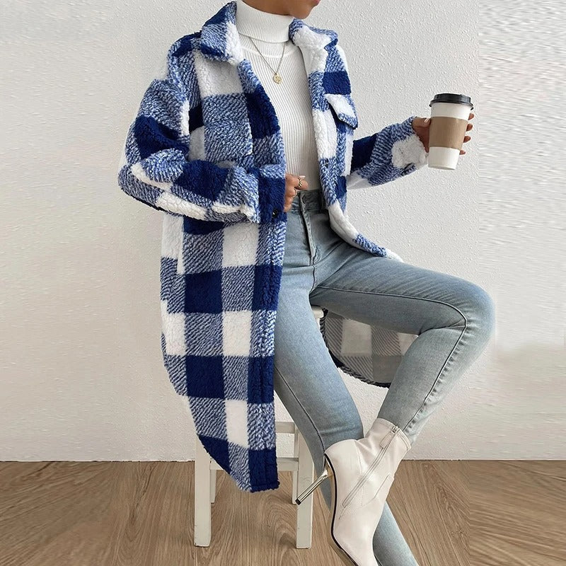 Drune | Kariertes Overshirt Aus Teddyfleece