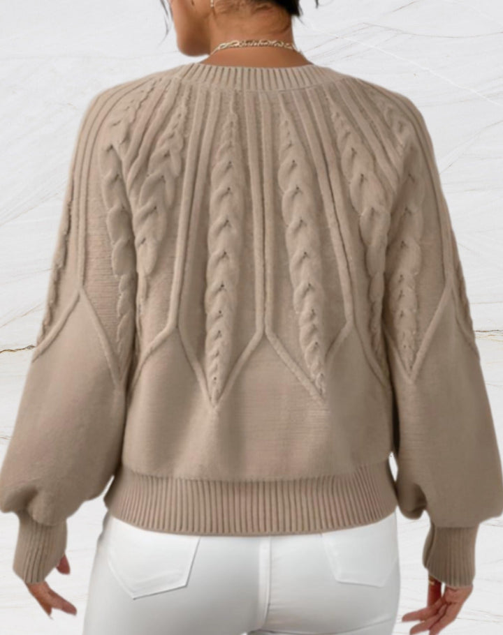 Drune | Eleganter Pullover - Beiger Pfeil-Stil Strickpullover