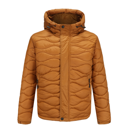 Drune | Pufferjacke Gepolstert Und Winddicht Kapuze Mit Kordelzug Reißverschluss Und Druckknopfverschluss