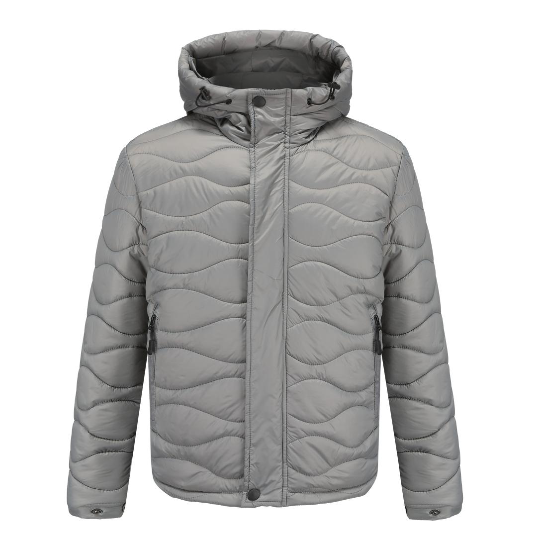 Drune | Pufferjacke Gepolstert Und Winddicht Kapuze Mit Kordelzug Reißverschluss Und Druckknopfverschluss