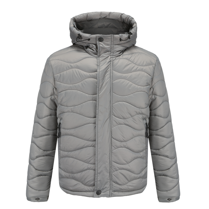 Drune | Pufferjacke Gepolstert Und Winddicht Kapuze Mit Kordelzug Reißverschluss Und Druckknopfverschluss