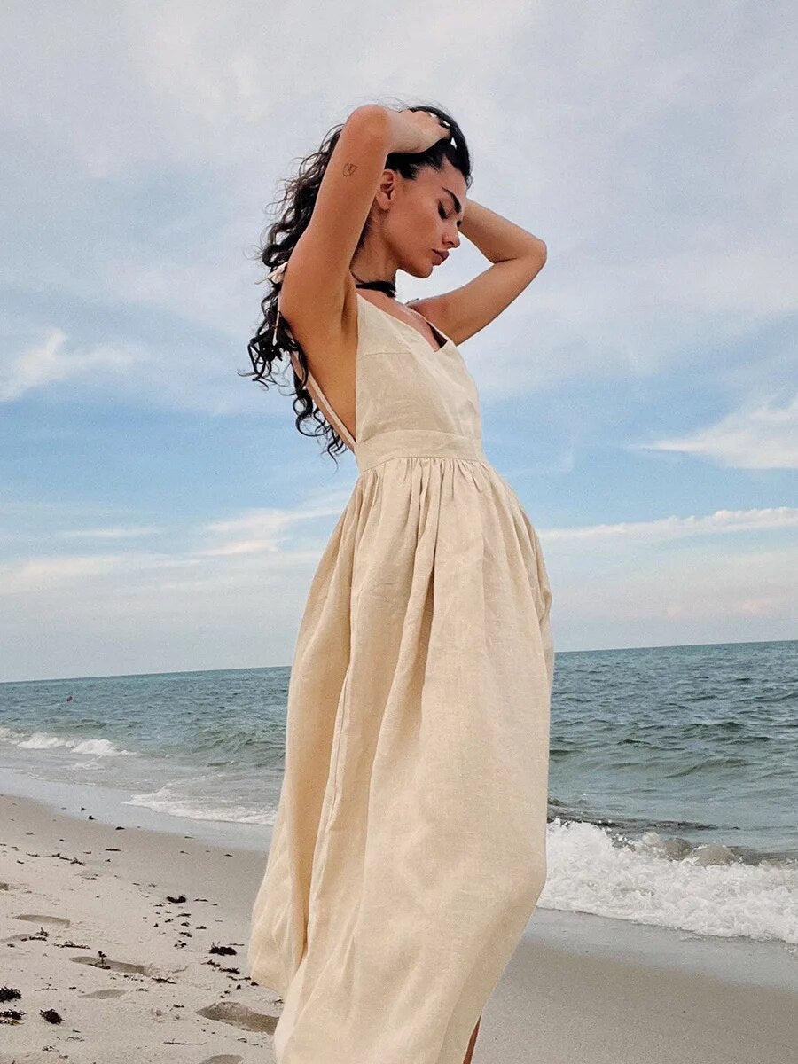 Drune | Atmungsaktives Sommerkleid Aus Leinen Für Damen