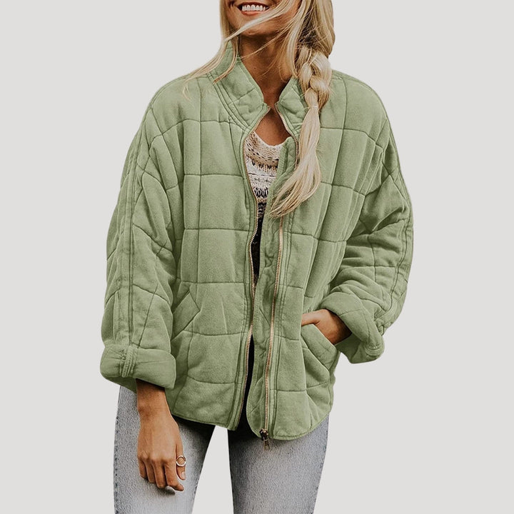 Drune | Damen gesteppte oversized Reißverschluss Pufferjacke