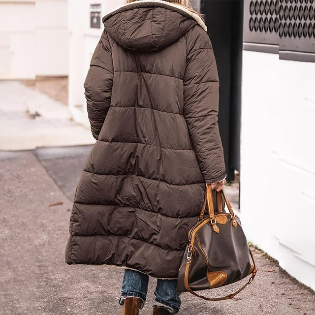Drune | Gepolsterte warme Parka mit Futterkapuze für Damen