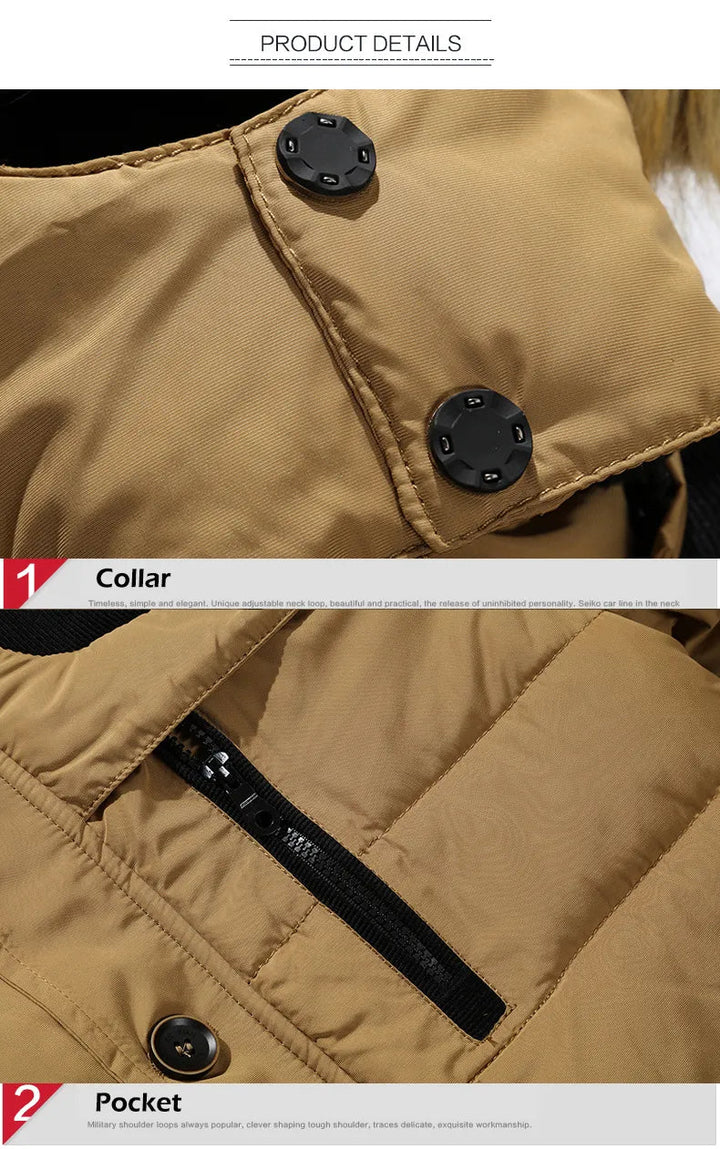 Drune | Herren Daunenjacke mit Pelzkragen
