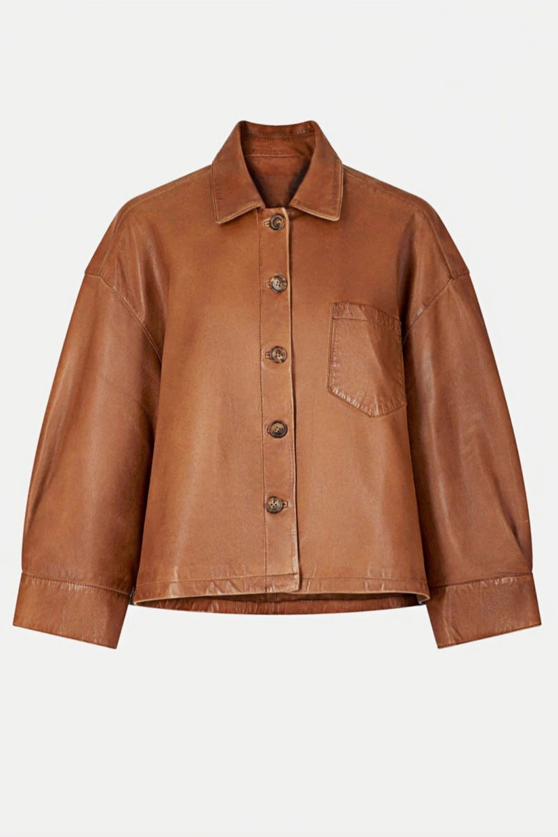Drune | Oversized Lederjacke Weich und Stilvoll Perfekt Für Den Alltag