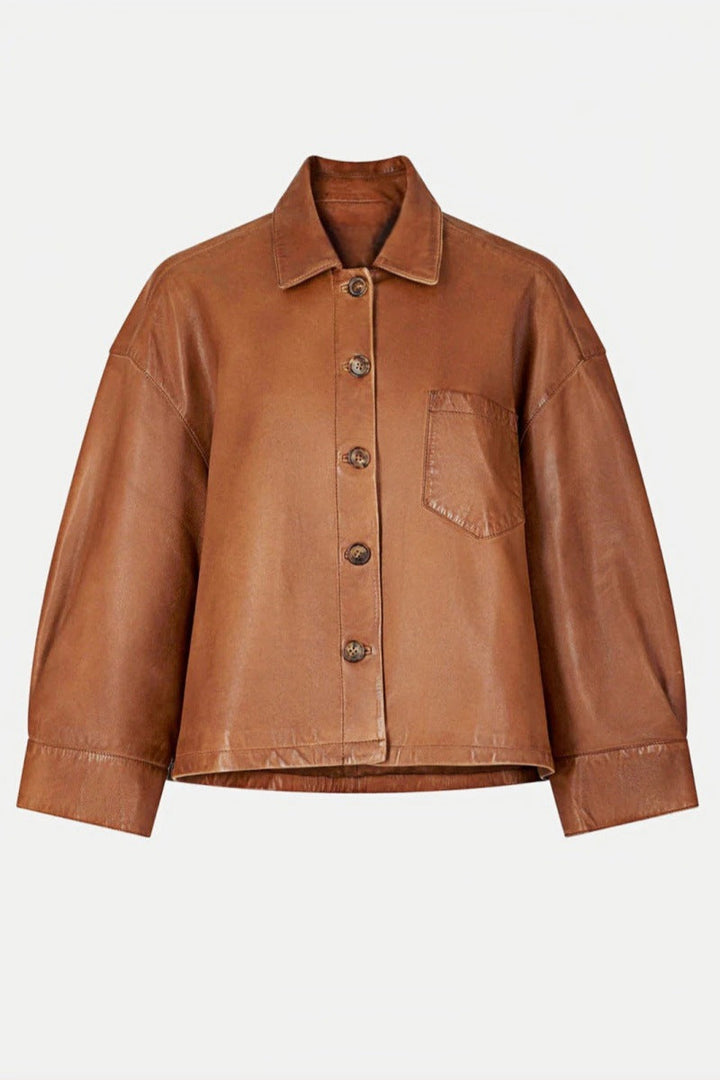 Drune | Oversized Lederjacke Weich und Stilvoll Perfekt Für Den Alltag