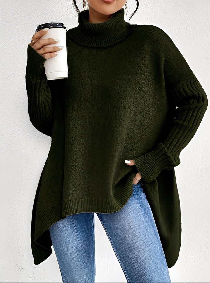 Drune | Eleganter langer Damenpullover mit Rollkragen