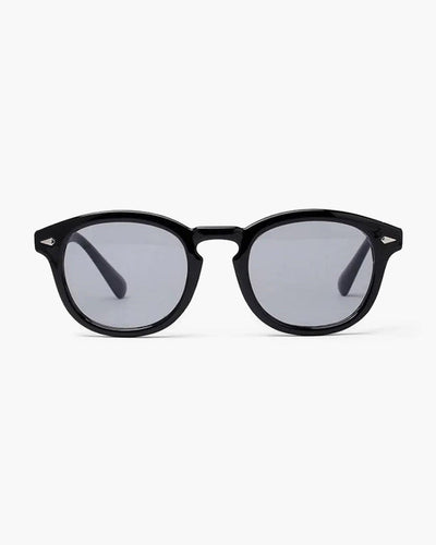 Drune | Schwarzer Rahmen Runde Sonnenbrille Für Männer