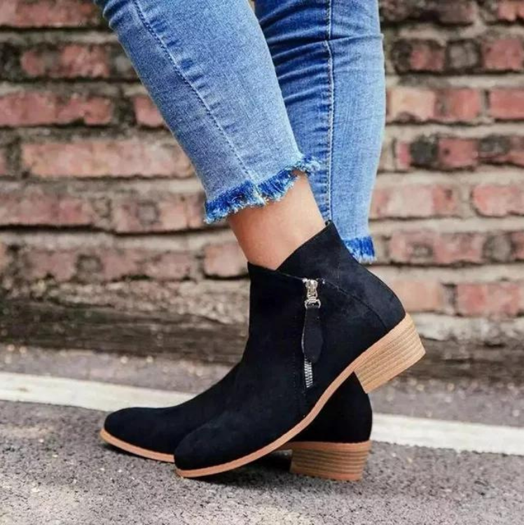 Drune | Damen Wildlederstiefel mit Bequemer Passform und Reißverschluss