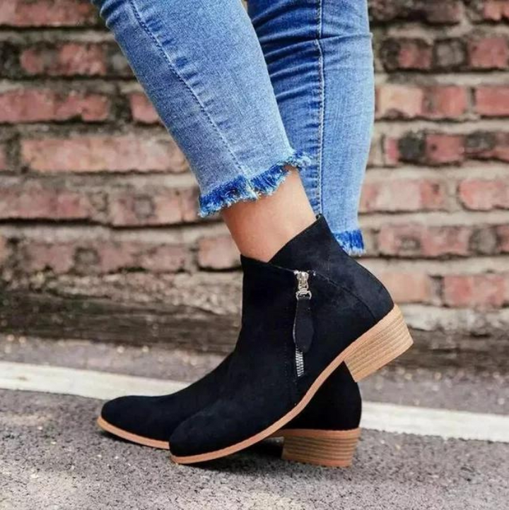 Drune | Damen Wildlederstiefel mit Bequemer Passform und Reißverschluss