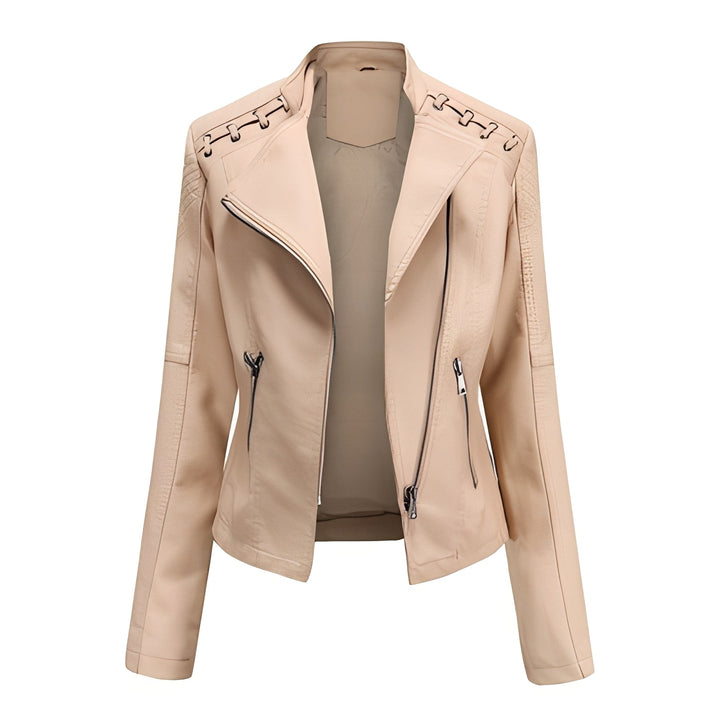 Drune | Stilvolle, slim kurze Lederjacke für Damen