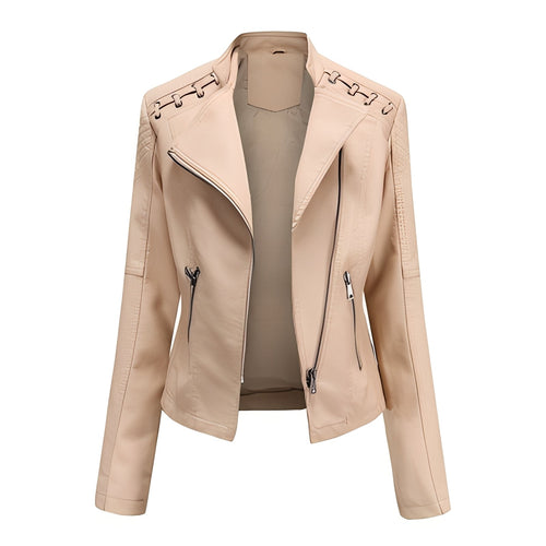 Drune | Stilvolle, slim kurze Lederjacke für Damen