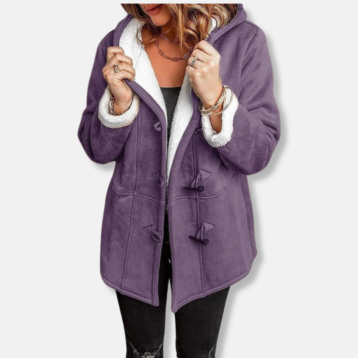 Drune | Jacke - Fleece - Kapuze - Knopfverschluss - Lässiger Schnitt - Mittel-lang
