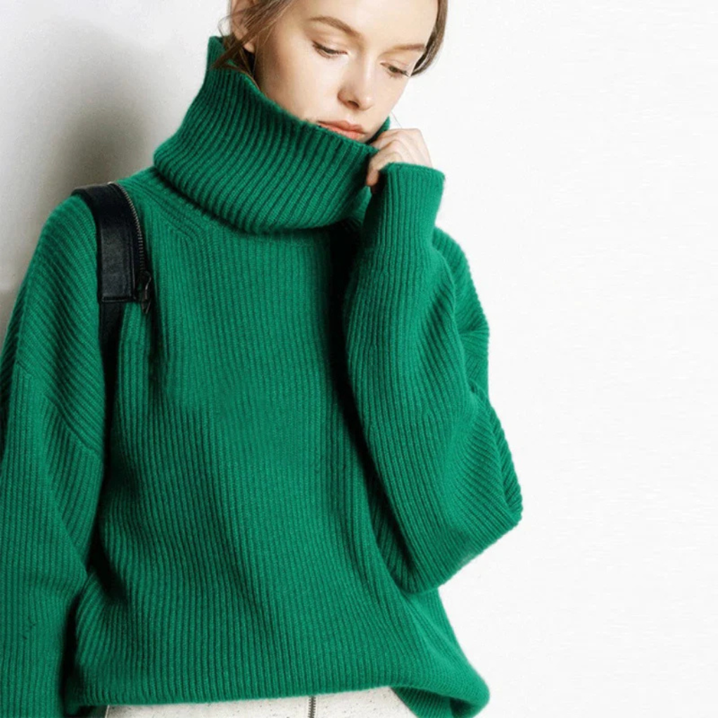 Drune | Pullover - Damen Herbst Oversized Polokragen Pullover