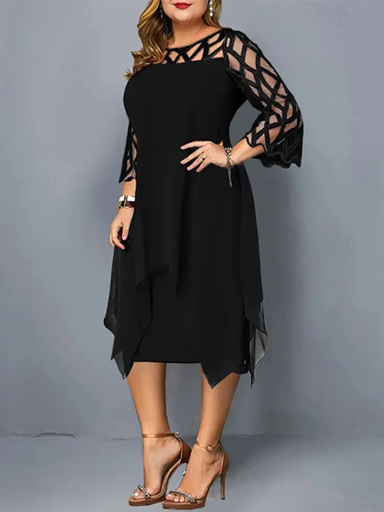 Drune | Elegantes Plus Size Spitzen Midi Kleid