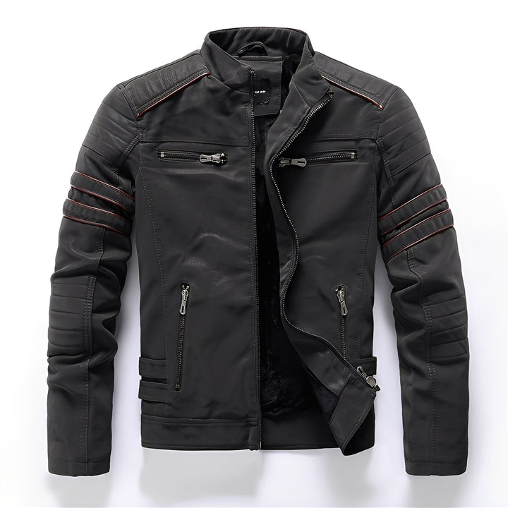 DruneStylische Motorrad Vegan-Lederjacke für Herren