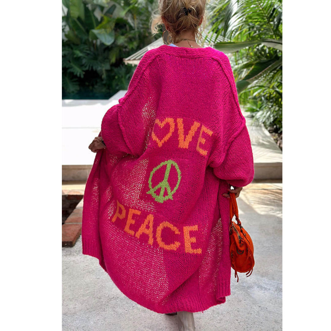 Drune | Stylische peace strickjacke