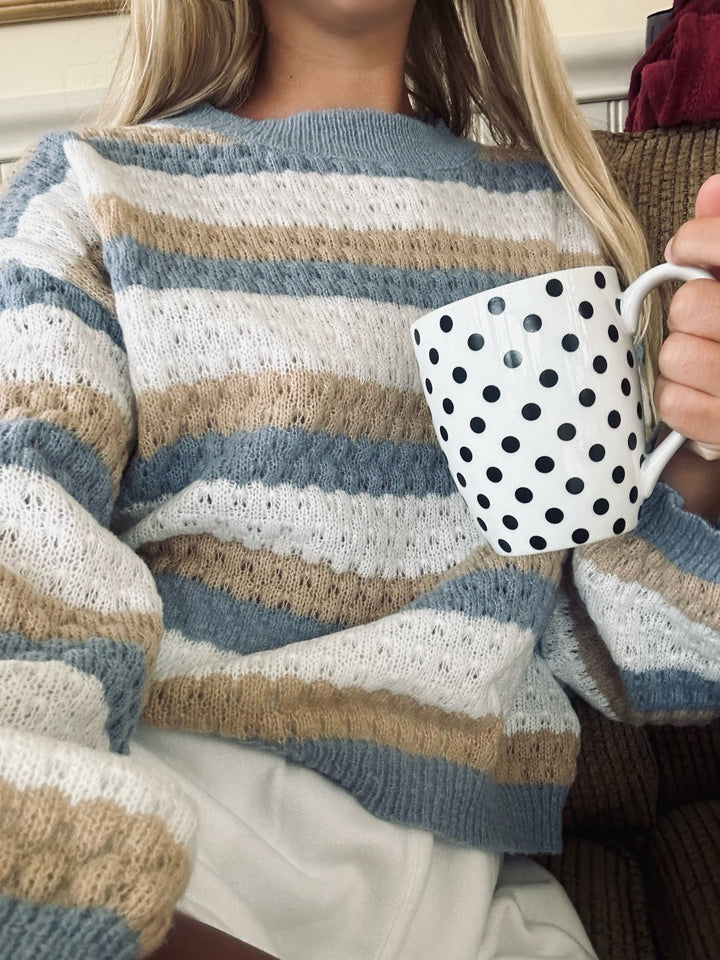 Drune | Bequemer gestreifter Strickpullover ideal für den Winter