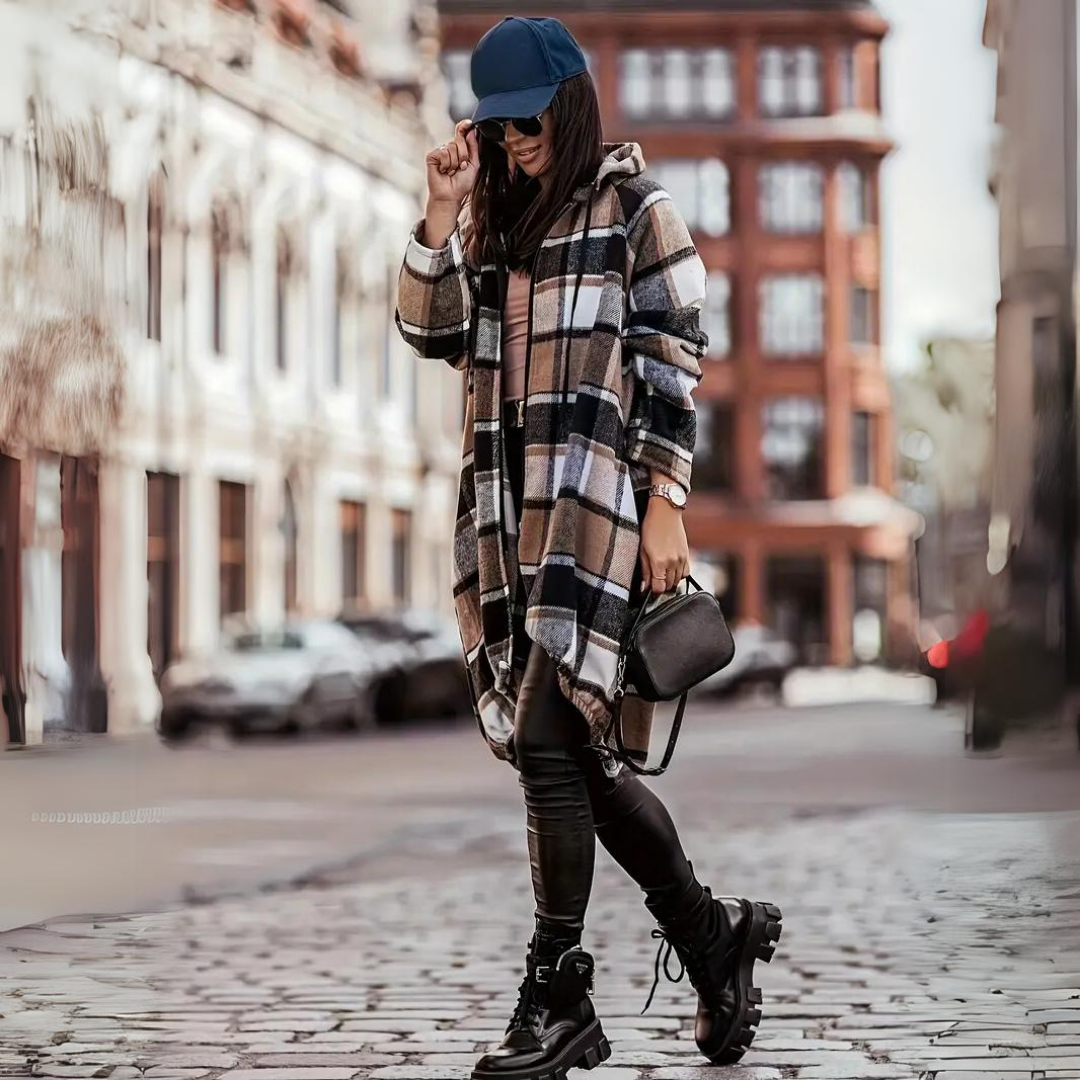 Drune | Trendiger karierter Cardigan für Frauen