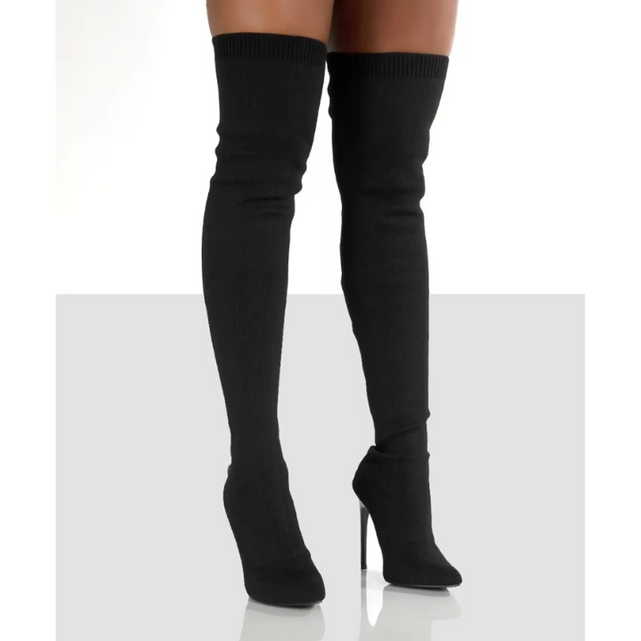 Drune | Overknee Stretch Stiletto Stiefel Elegante Damen Stiefel