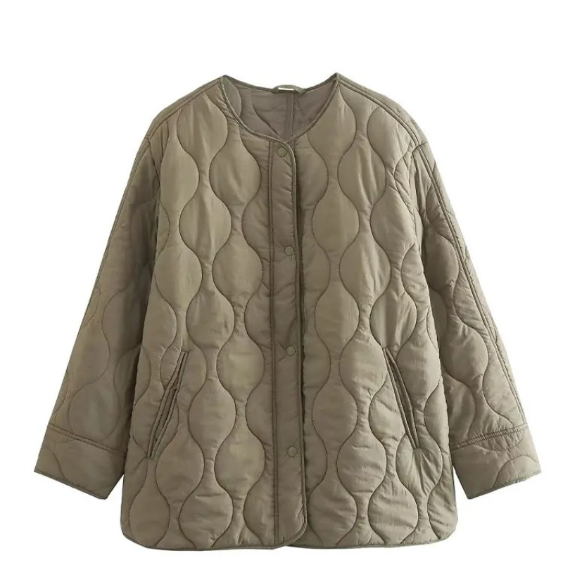 Drune | Bequemes Rundhals gepolstertes Jacket mit Knöpfen Ideal für Herbst/Winter