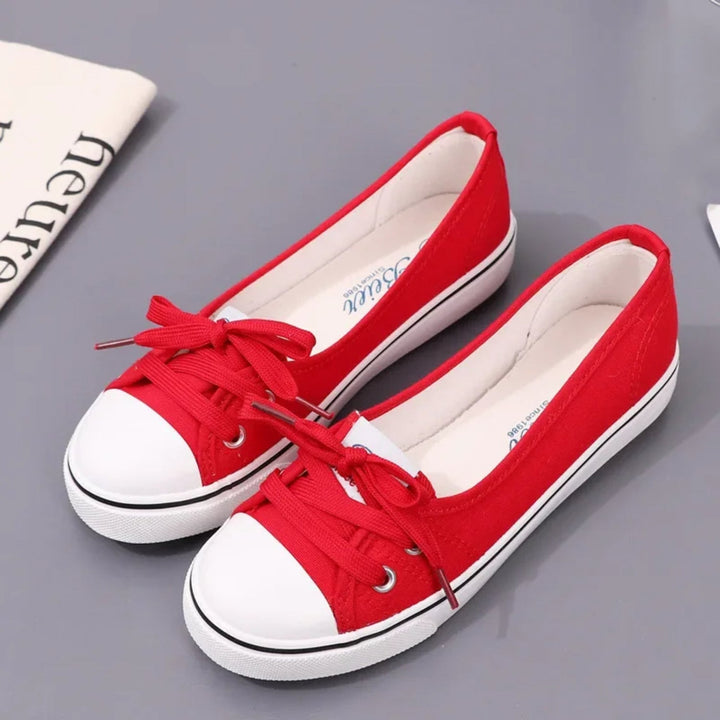 Drune | Rote Farbe Schleife Schnürsenkel Canvas Schuhe