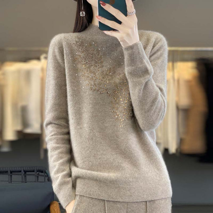 Drune | Strickpullover Mit Zartem Blättermuster
