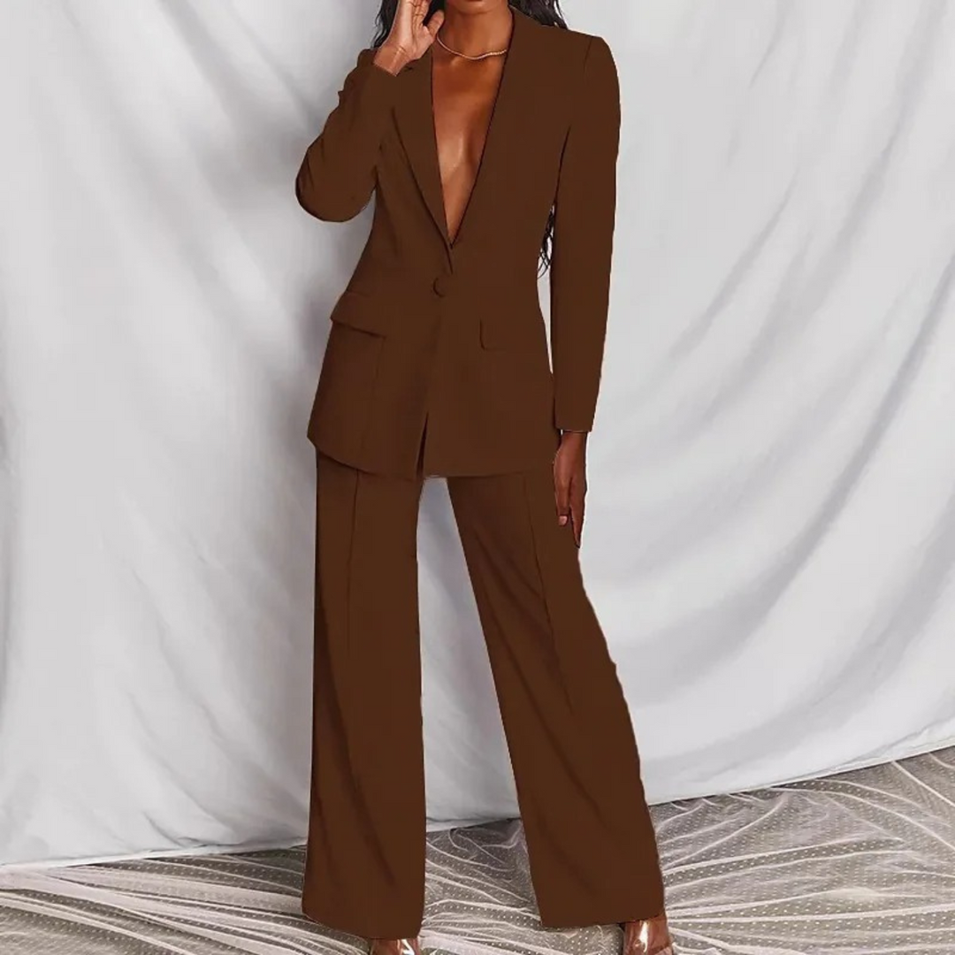 Drune | langärmeliges blazer-hosen-set für frauen