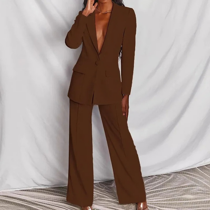 Drune | langärmeliges blazer-hosen-set für frauen