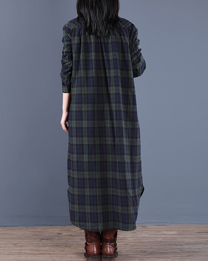 Drune | Langärmliges Karo-Hemdkleid