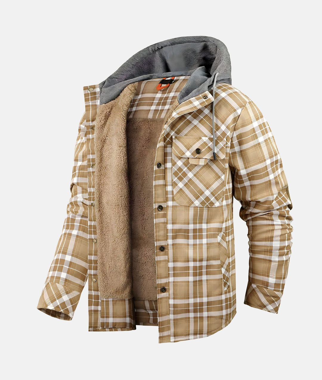 Drune | Kariertes Flanelljacke mit Kapuze und Futter aus Kunstfell