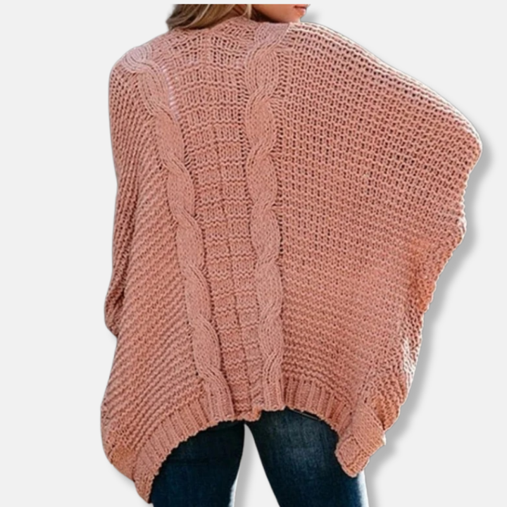 Drune | Woll Übergroßer Cardigan - Gerippter Offener Fronttaschen Cardigan