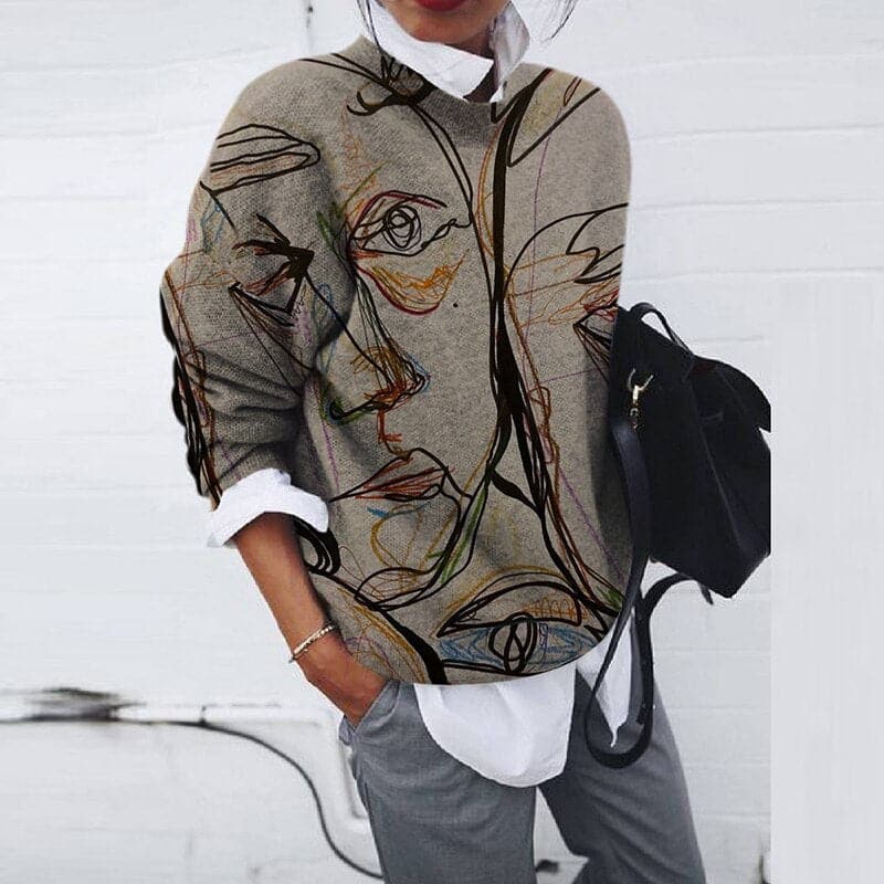 Drune | Sweatshirt - Bequemer Schnitt - Grafikdruck - Langärmliger Rundhalsausschnitt