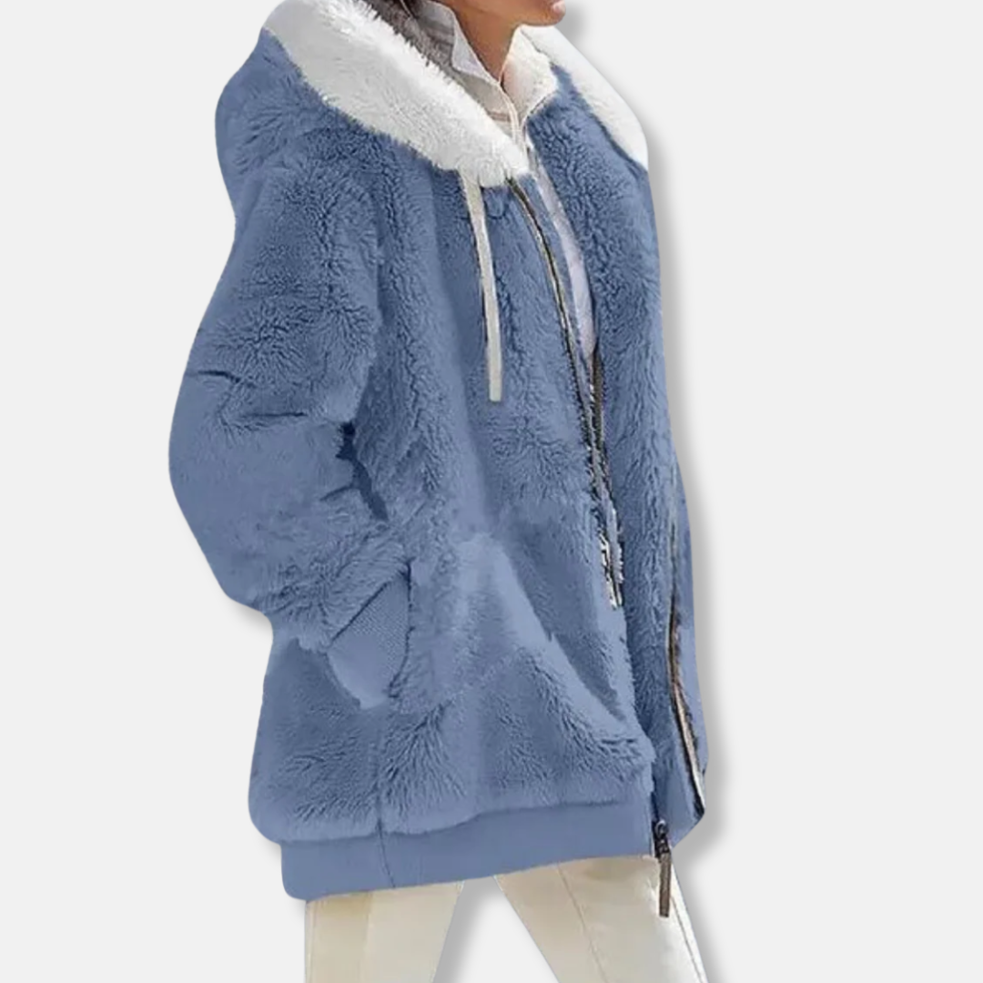 Drune | Fleece Übergroße Fleecejacke - Kapuzen-Reißverschlussjacke