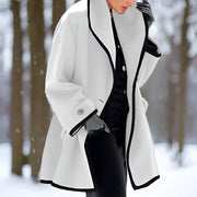 Drune | mantel mit doppelter Knopfleiste - eleganter Trenchcoat mit schwarzem Besatz