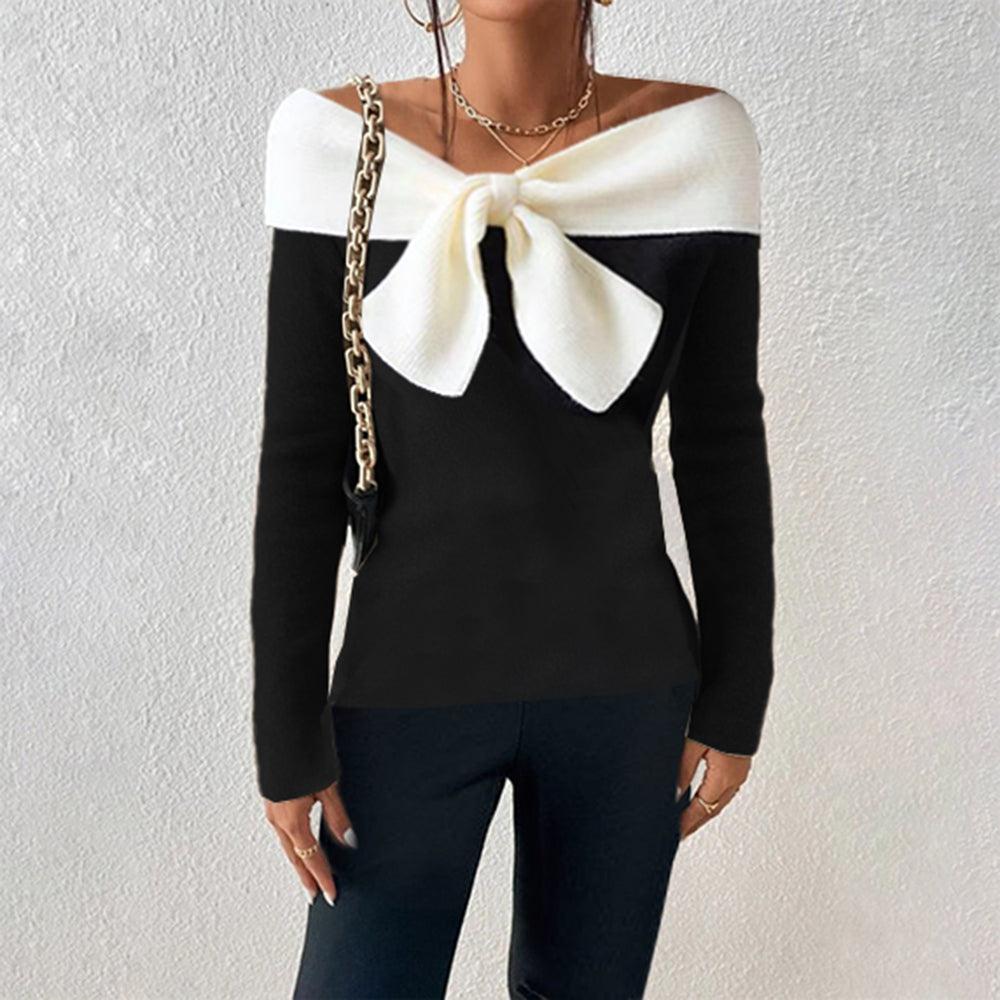 Drune | Bunter Pullover mit Offenen Schultern