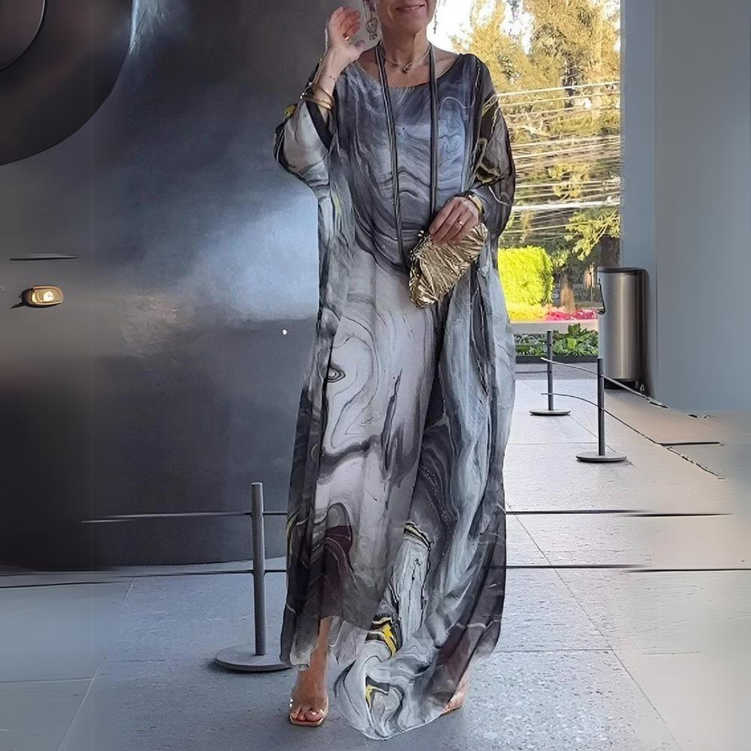 Drune | Schlankmachendes Seidenchiffon-Eleganzkleid