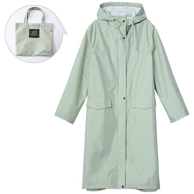 Damen Regenjacke Wasserdicht Lang Leicht mit Kapuze