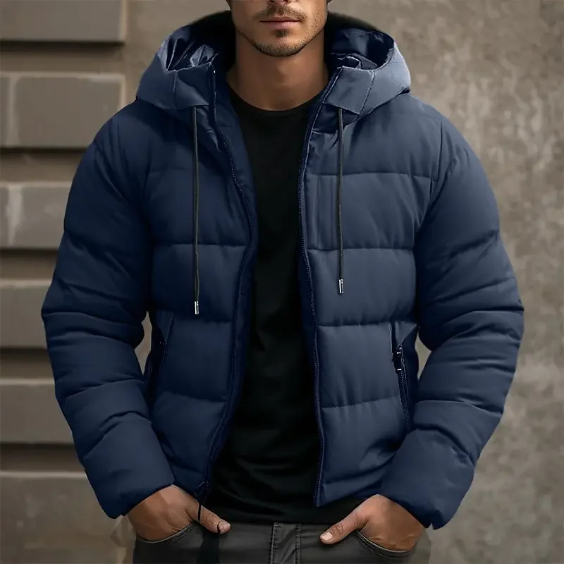 Drune | Puffer Jacke mit Kapuze und Reißverschlusstaschen - Winterjacke