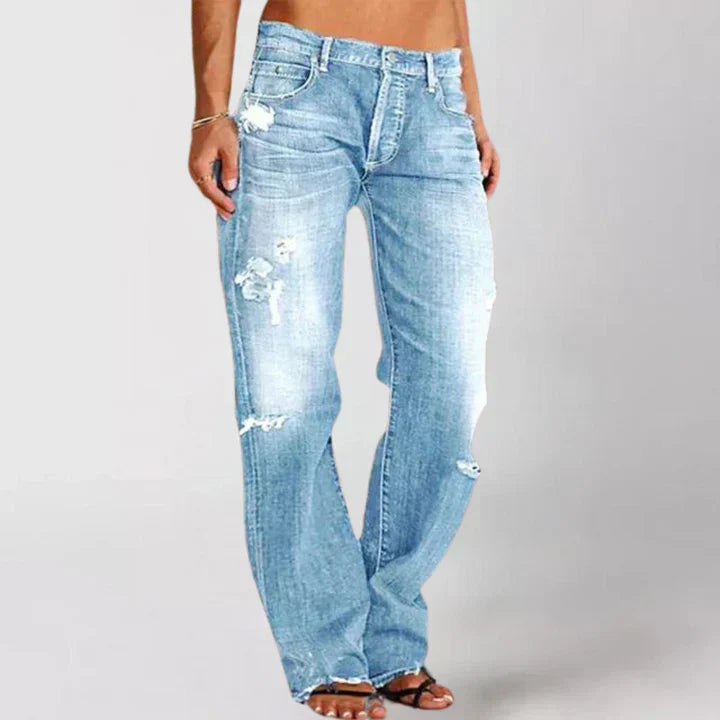 Drune | Lockere Jeans mit Weitem Bein für Frauen