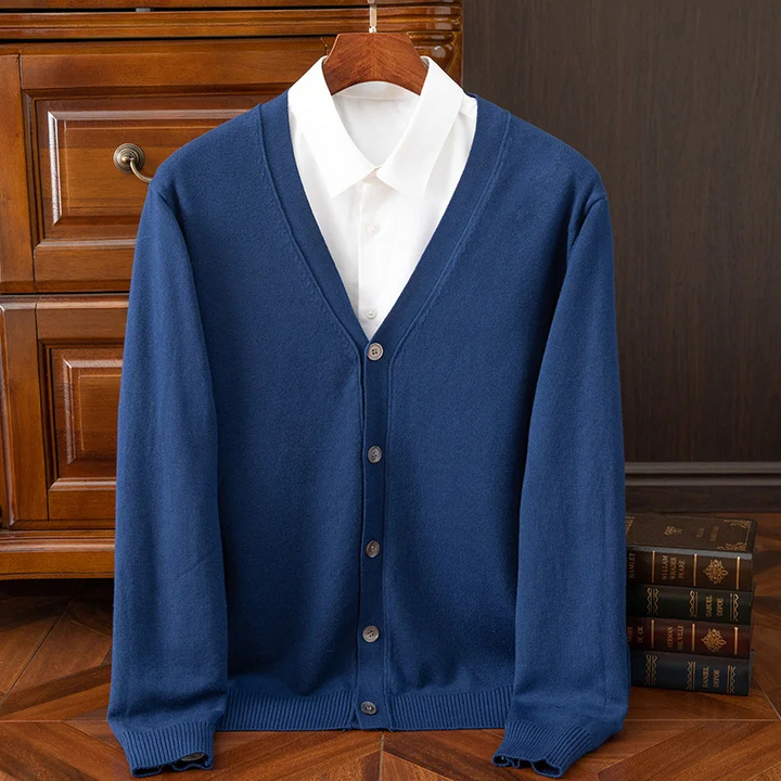 Drune | Herren Strickjacke Mit Knöpfen, Leichter Stoff, Klassischer V-ausschnitt