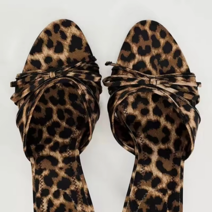 Drune | High-Heeled Slippers mit Leopardenmuster