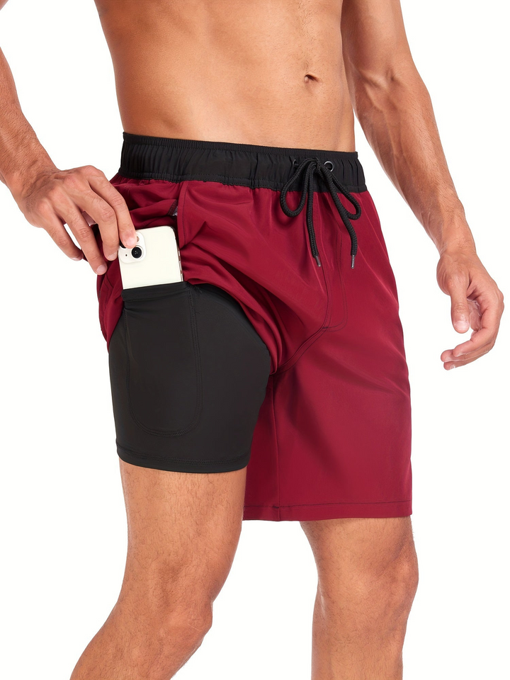 Drune | Schnell Trocknende Herren Badehose Doppelschicht Design