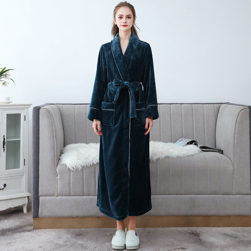 Drune | Wunderschöner Langer Flanell-Bademantel für Paare