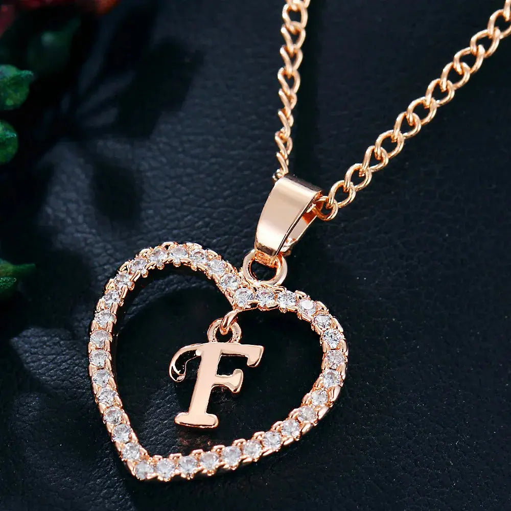 Drune | Buchstaben Zirkon Liebe Kette Schmuck Anhänger