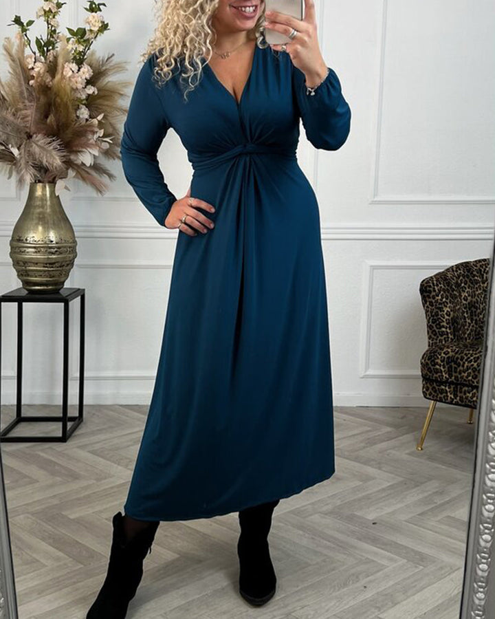 Drune | Einfarbiges Kleid mit Langen Ärmeln